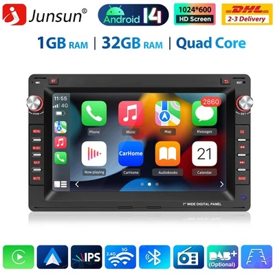 Für VW Polo 9N Golf 4 Passat B5 T5 Android 14 CarPlay Autoradio GPS Nav SWC DAB+ - Bild 1 von 4