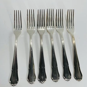 Vintage Homag 90 Silberbesteck Silber Teller 6 Tafelgabeln 8" lang - Bild 1 von 8