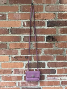 Bolso Bandolera Cartera Coach Park Dylan Cuero Púrpura Cierre Giratorio - Imagen 1 de 11