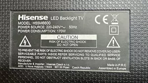 Despiece completo TV HISENSE H55M6600. Verificado - Imagen 1 de 38