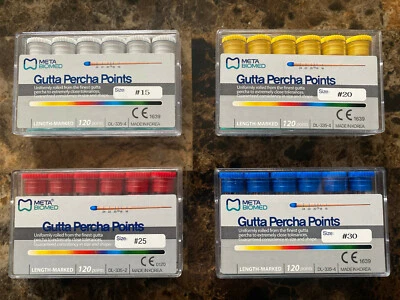 Meta- Biomed Length Marked Gutta Percha Points  120 /PK All Sizes Vial Packaging - Image 1 of 4