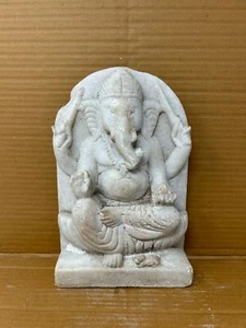 Vintage Marble Stone Hand Carved Hindu God Ganesha Statue Old Big Ganesha Figure - Picture 1 of 5