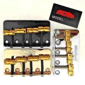 NEW Wilkinson WBBC Bass Bridge, Brass Saddles, Precision, Jazz, Chrome or Black - Picture 1 of 6