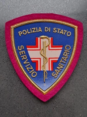 Scudetto Patch Omerale Polizia Di Stato Servizio Sanitario - Immagine 1 di 2