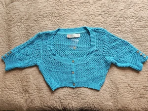 Free People Beach Women's Blue Turquoise Crochet Crop Top, Small - Bild 1 von 8