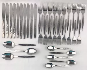 International Silver Supreme INS110 Flatware 37 Pcs Forks Spoons Rose Vintage - Picture 1 of 14