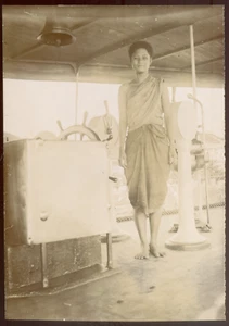 Indochine SAIGON, "Coco", jolie cambodgienne en costume national 1902 - 17x12 cm - Picture 1 of 2