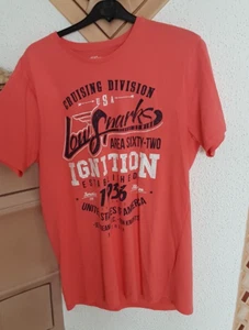 Tolles T Shirt Jean Pascale Gr. M, lachsrosa mit Print, sehr guter Zustand. - Bild 1 von 5