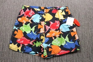 Nautica VTG 90s Swim Trunks Men's XL(34x4) Fish Print Drawstring Mesh Lined NWT - Picture 1 of 18