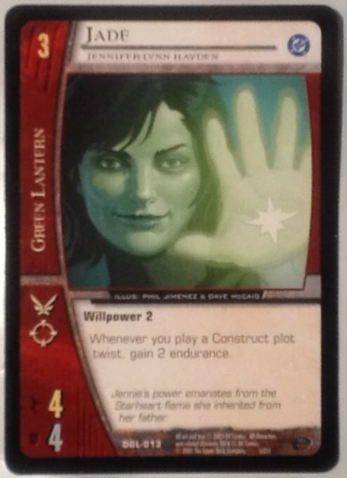 Marvel Green Lantern VS System CCG Jade Jennifer-Lynn Hayden DGL-013 Card MINT - Image 1 of 2