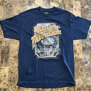 Camiseta azul manga corta para hombre Harley Davidson talla grande Daytona Beach, FL - Imagen 1 de 5