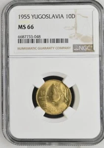 Yugoslavia 10 Dinara 1955 NGC MS 66 - Picture 1 of 2