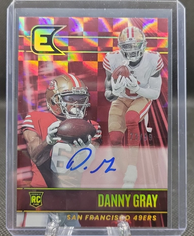2022 Chronicles Danny Gray 49ers Essentials Auto Rookie Red 73/99 San Francisco - Image 1 of 2