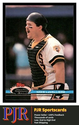 1991 Stadium Club #279a Mike LaValliere Pittsburgh Pirates Extra 35% Off 4+ - Image 1 of 2