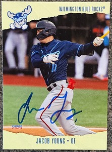 Jacob Young Signed IP 2023 Wilmington Card Nats Top Prospect MLB Debut 8/26/23!