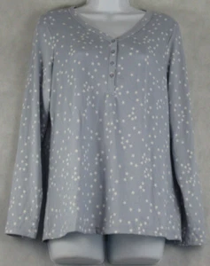 Charter Club Women's Soft Knit Henley Pajama Top, Light Zen Blue Stars, XXL - Picture 1 of 2
