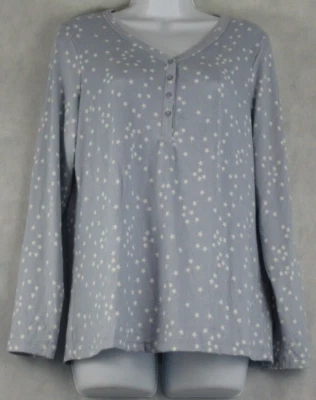 Top de pijama Henley tejido suave Charter Club para mujer, estrellas azul zen claro, XXL Foto 1 de 2