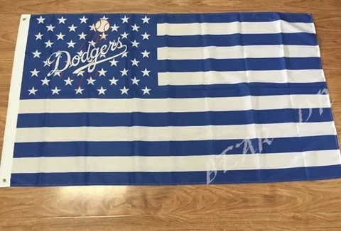Los Angeles Dodgers 3x5 Ft American Flag Baseball New In Packaging Cover