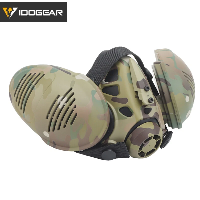 IDOGEAR Tactical Bilateral Respirator Half Face Mask Facepiece Hunting Mask Gear - Image 1 of 4