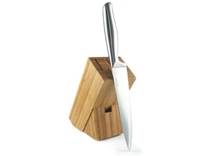 Küchen Set: Chef Kochmesser 20 cm + Messerblock aus Bambus - Bild 1 von 4