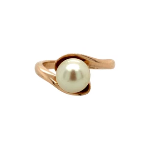 9ct Rose Gold Freshwater Pearl Ring - Picture 1 of 5