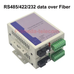 RS485 422 232 data over fiber optic Extenders Converter Adapters Singlemode 20Km - Foto 1 di 6