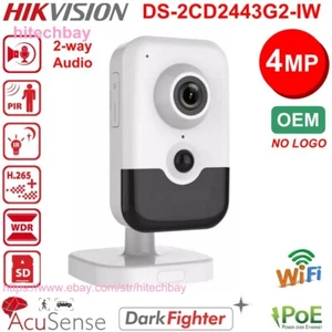 Hikvision OEM DS-2CD2443G2-IW 4MP AcuSense IP Cube Camera 2-way Audio PoE WiFi - Picture 1 of 9
