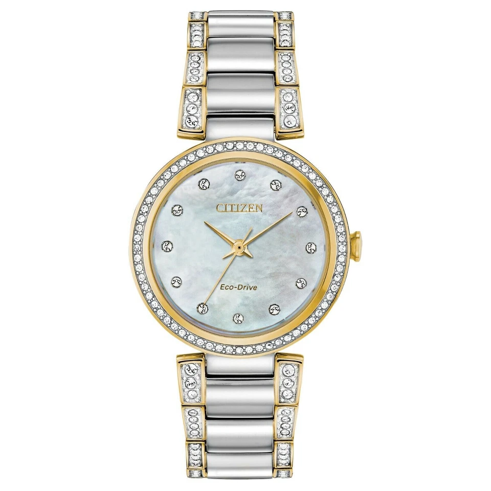 Citizen Silhouette Crystal 28mm Two-Tone Stainless Steel Case with Stainless Steel Strap Women's Wristwatch