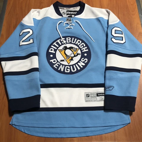 Reebok Marc-Andre Fleury Pittsburgh Penguins NHL Hockey Jersey Blue Alternate S Cover