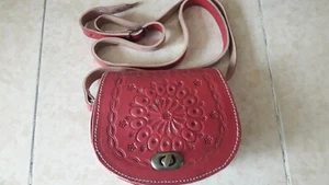 Shoulder Bag traditionnelle handmade leather antique vintage - Picture 1 of 4