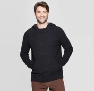 Maglione pullover uomo girocollo standard con cappuccio - Goodfellow & Co-Black - B242 - Foto 1 di 2