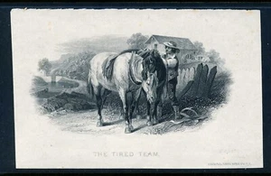 National Bank Note Co vignette proof on india paper, The Tired Team, 1860s - Picture 1 of 4