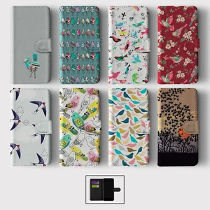 CASE FOR SAMSUNG S23 S22 S21 S20 S10 WALLET FLIP PHONE COVER BIRDS BIRDIES FLOCK - Picture 1 of 10