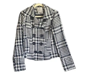 Urban Behavior Wool Blend Double Breasted Houndstooth Coat. Size Medium. - Picture 1 of 4
