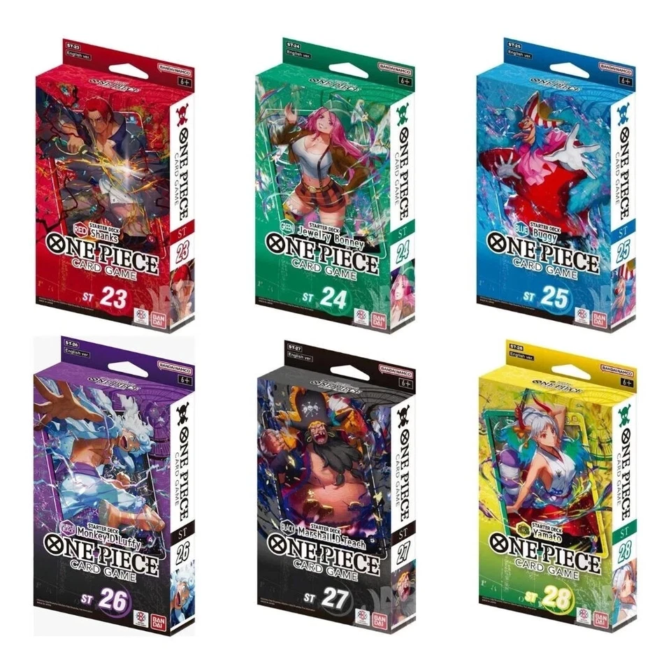 ONE PIECE ENGLISH TCG: Starter Deck Bundle ST-23-24-25-26-27-28 IN STOCK - Image 1 of 1