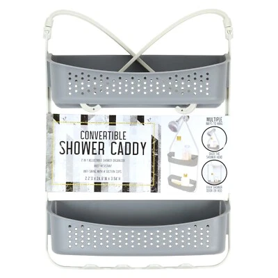 Hanging Shower Caddy 2-Way Convertible with Anti-Swing Suction Cups - Image 1 of 4