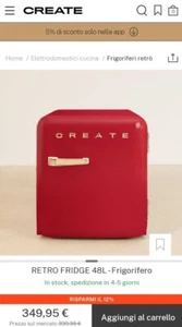 Create FRIDGE Frigorifero Rosso nuovo retro 48 litri imballato ancora - Foto 1 di 10