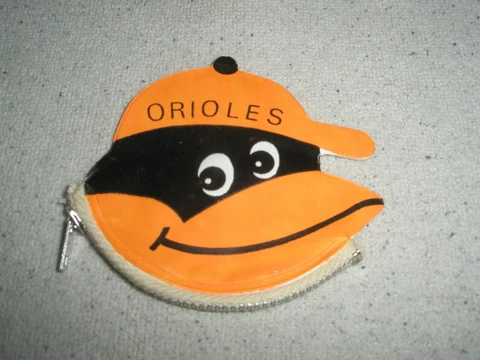 BALTIMORE ORIOLES baseball vinyl Coin Purse w/ bird face 1970's Cover