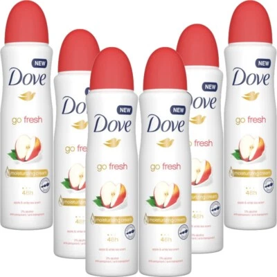 6 x Dove Apple & White Tea Antiperspirant Deodorant Spray, 150 ml/5.07 oz - Image 1 of 4