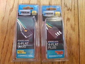 TRAILER WIRING KIT 4-Way Flat Plug Vehicle / Trailer End NEW! Reese 74123 74124 - Foto 1 di 15