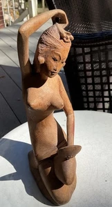 Vintage handgeschnitzte Bali Mädchen Statue - Bild 1 von 6