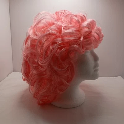Peluca rosa chicle estilo rizado hasta los hombros  Foto 1 de 4