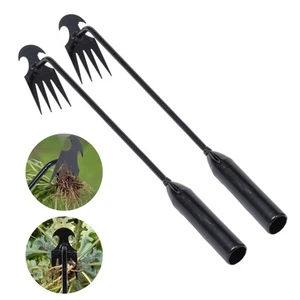 Garden Weed Pulling Tool Uprooting Weeding 4 Teeth Puller Manganese Steel Weeder - Picture 1 of 7