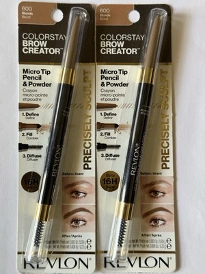 Revlon Colorstay Brow Creator Micro Tip Pencil & Powder Lot of 2 #600 Blonde - Image 1 of 4