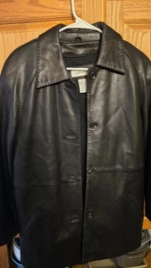 Herren Preston & York Schwarz Echt Lammleder Leder Auto Mantel Gr. - Bild 1 von 5