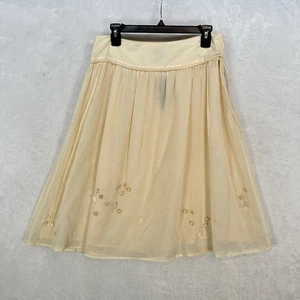 Theory Rock Damen 10 elfenbeinfarben transparente Seide gefüttert Perlen Fee Schleife Küste Cowgirl - Bild 1 von 13