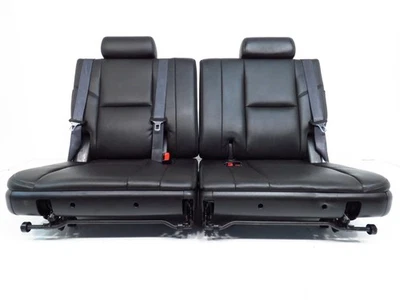 2007 - 2014 Escalade Chevy Suburban Tahoe Third Row Seat LTZ Black Leather Pair Foto 1 de 4