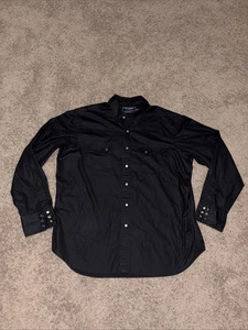 Camisa Vaquera De Colección Polo Deportiva Ralph Lauren Negra Perla Occidental A Presión Manga Larga XL - Imagen 1 de 11