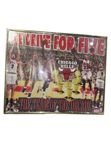 1997 Gerahmtes Vintage Chicago Bulls Poster NBA Sports Memorabilia - Bild 1 von 3