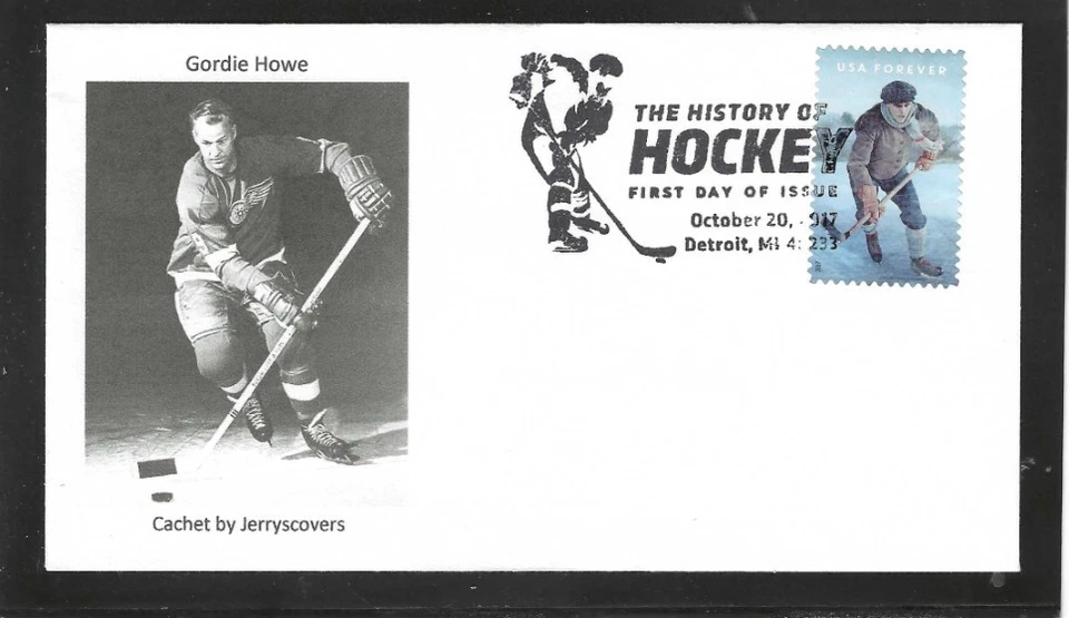 ICE HOCKEY GORDIE HOWE FDC 2017 DETROIT, MICHIGAN JERRY'S COVERS ONLY 1 MADE - Image 1 of 1